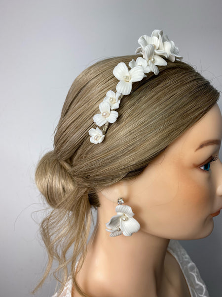 Aurora headpiece and earrings